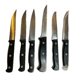 Henkels Knives 6 Steak Filet Solingen Germany Fine Edge Stainless Steel